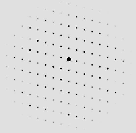 Simulated single crystal diffraction pattern of Dravite-Tourmaline